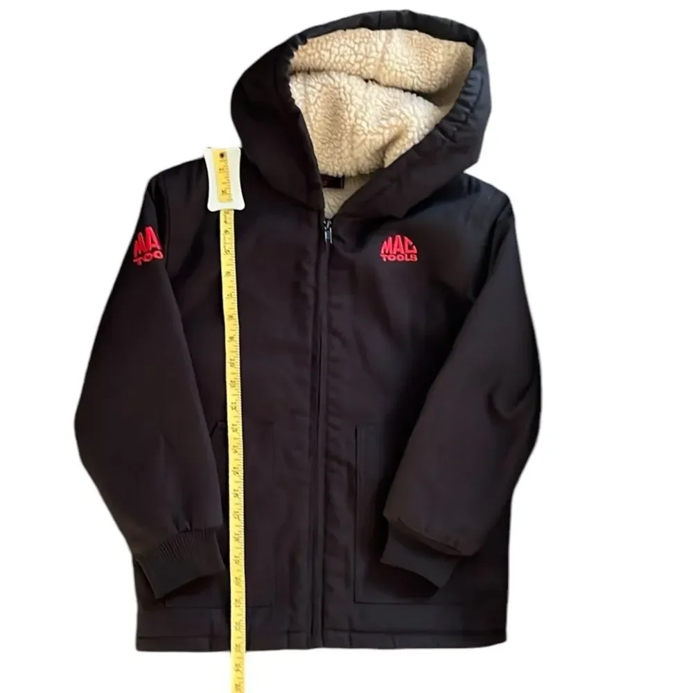 New Mac Tools Heavy Duty Zip Up Fleece Lined Kids Jacket Size 10/12 in Black